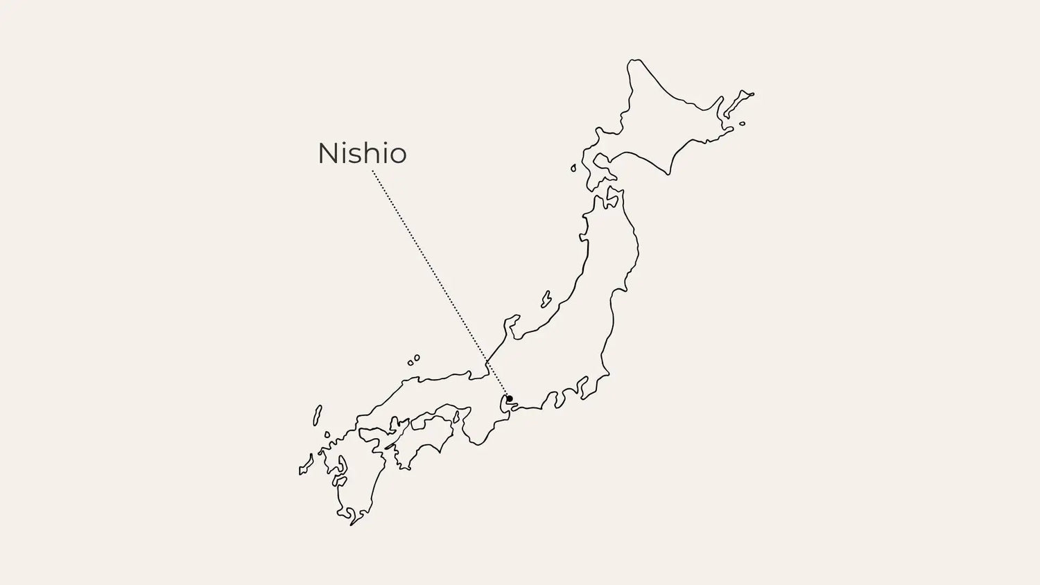 Map of Japan highlighting Nishio tea region for premium Japanese green tea sourcing