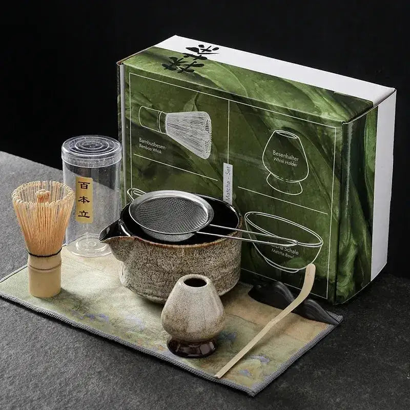 YUGEN MATCHA 7-Piece Ceremonial Matcha Set - Includes Whisk, Bowl, Sifter, Spoon, Holder, Cloth & Ceremonial Grade Powder - View #9