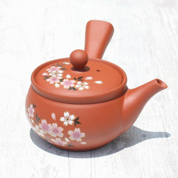 Kyusu Teapot Red Sakura (Tokoname ware)