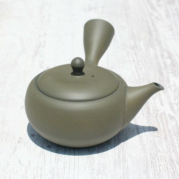 Kyusu Teapot Green Flat-Round Takasuke Kiln (Tokoname ware)