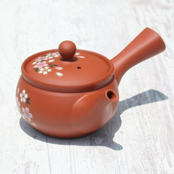 Kyusu Teapot Red Sakura (Tokoname ware)