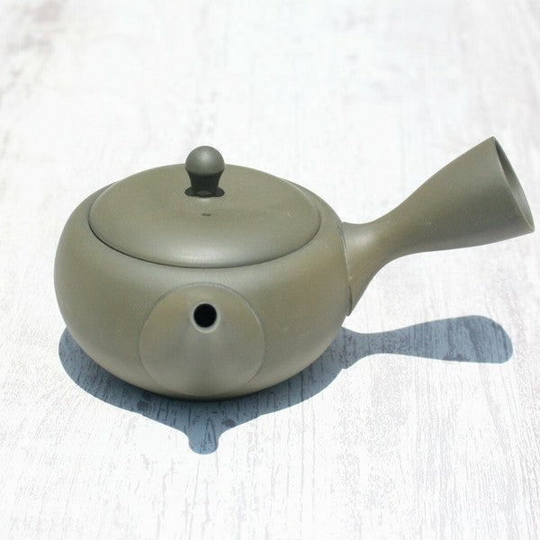 Kyusu Teapot Green Flat-Round Takasuke Kiln (Tokoname ware)