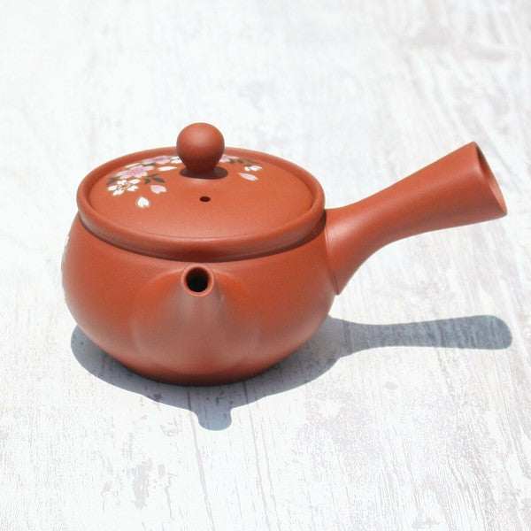Kyusu Teapot Red Sakura (Tokoname ware)