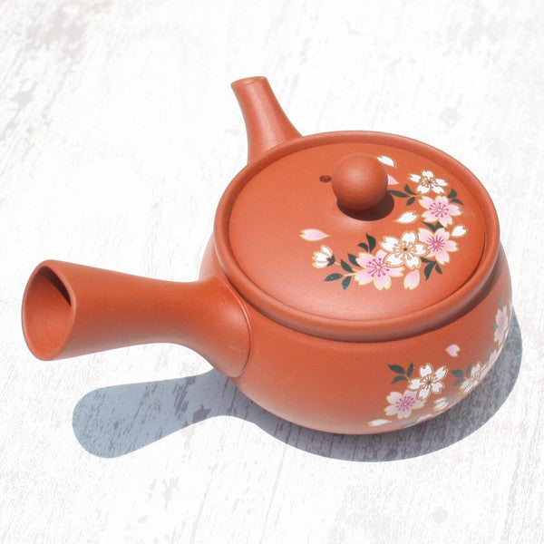 Kyusu Teapot Red Sakura (Tokoname ware)