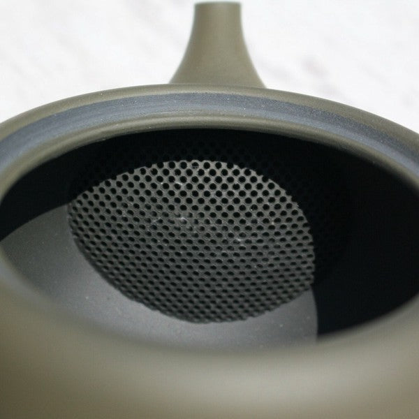 Kyusu Teapot Green Flat-Round Takasuke Kiln (Tokoname ware)
