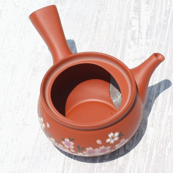Kyusu Teapot Red Sakura (Tokoname ware)