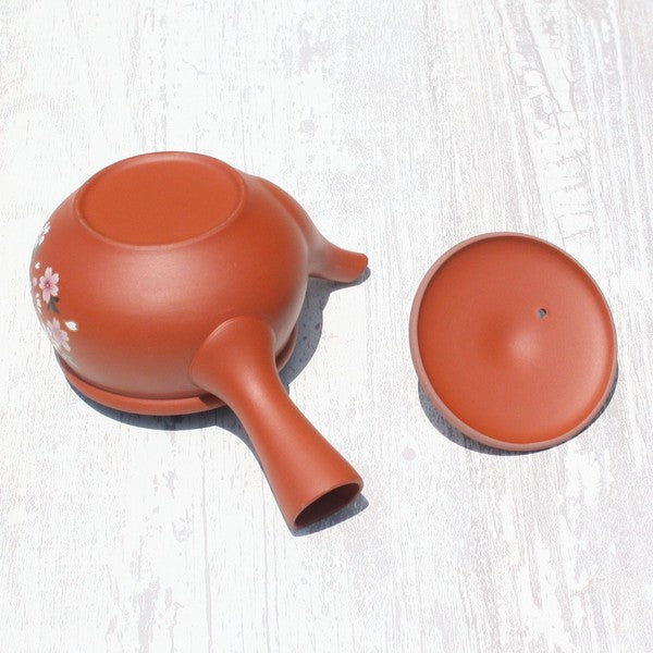 Kyusu Teapot Red Sakura (Tokoname ware)