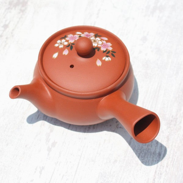 Kyusu Teapot Red Sakura (Tokoname ware)