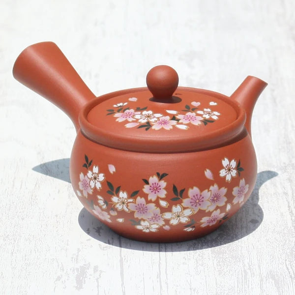 Kyusu Teapot Red Sakura (Tokoname ware)