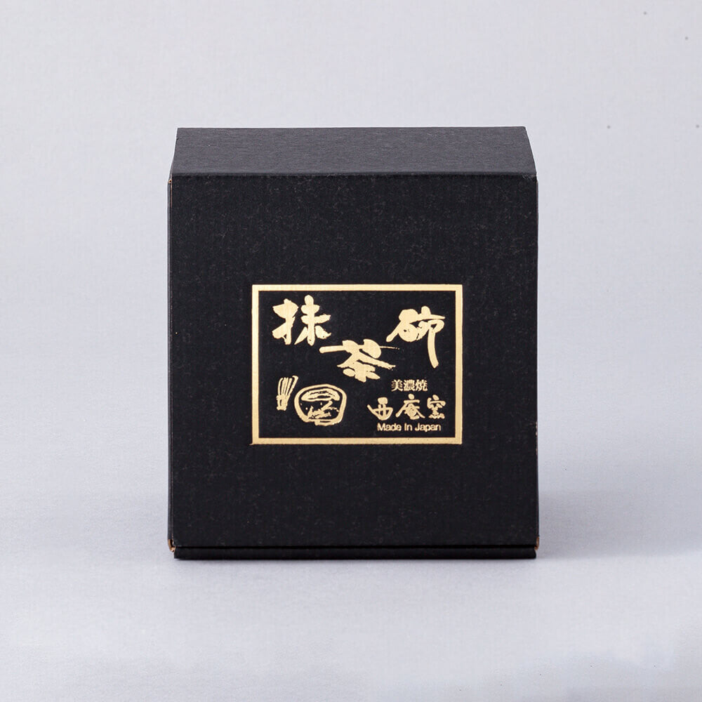 Matcha Bowl Blue Kinyo Glaze (Mino Ware) — individual gift box